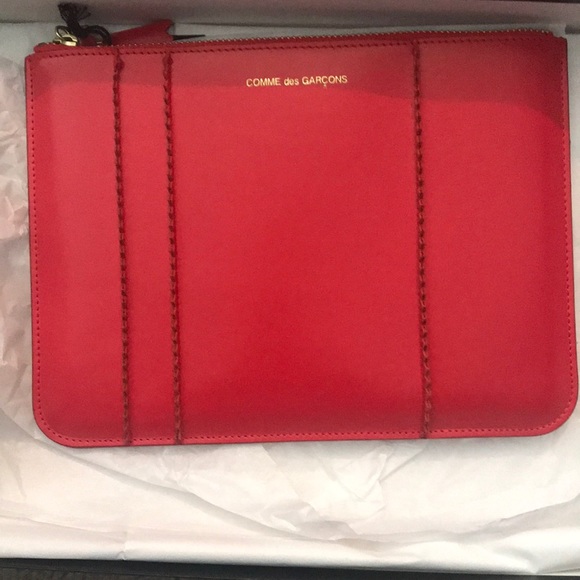 Come Des Garçons red leather clutch - Picture 2 of 5